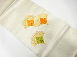 華紋模様　刺繍　名古屋帯